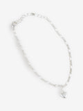 Sterling Silver Fine Figaro Heart Bracelet – 6mm Width