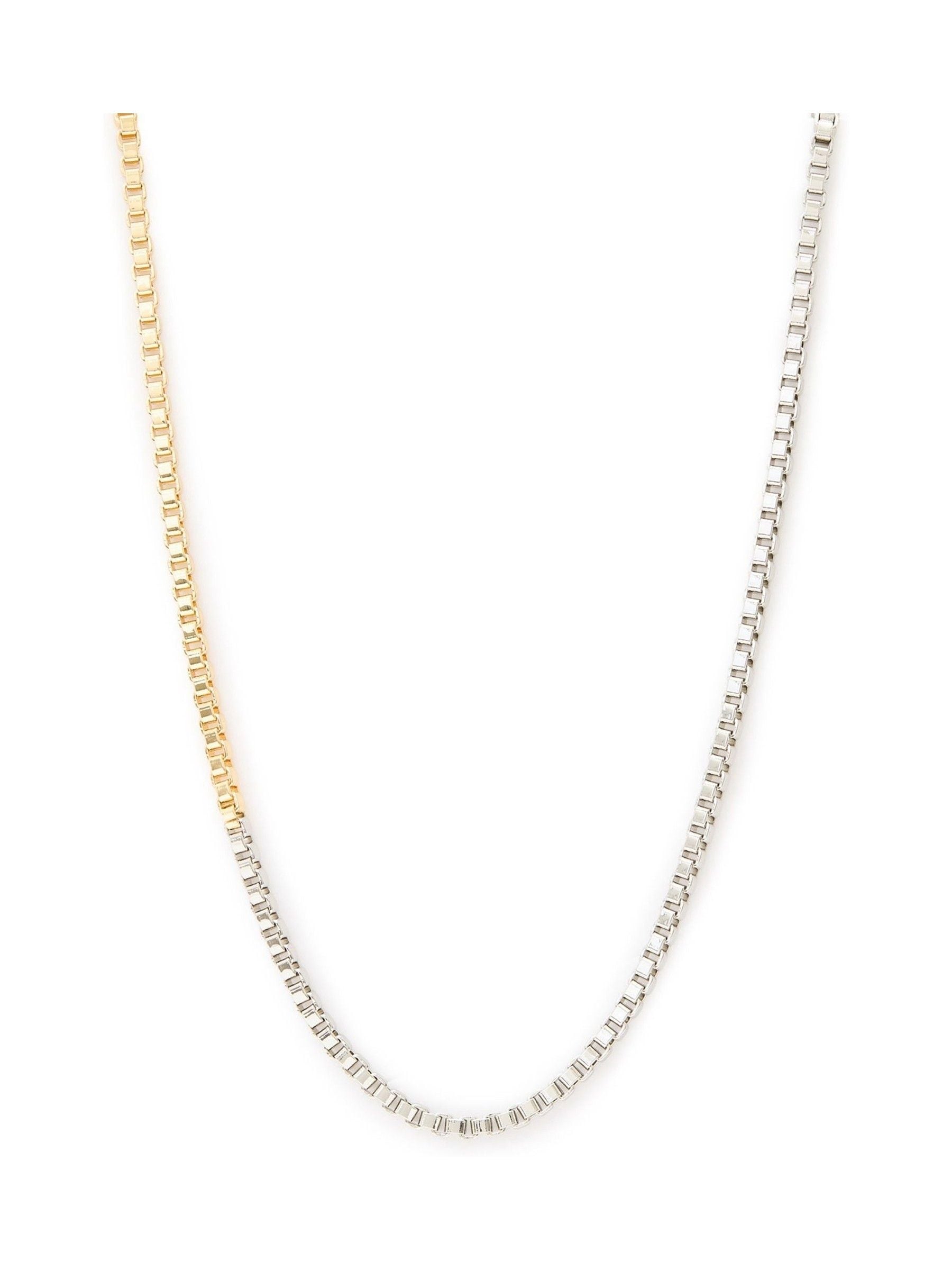 Gold Tone Box Chain Collar Necklace with Toggle Closure 50.8cm