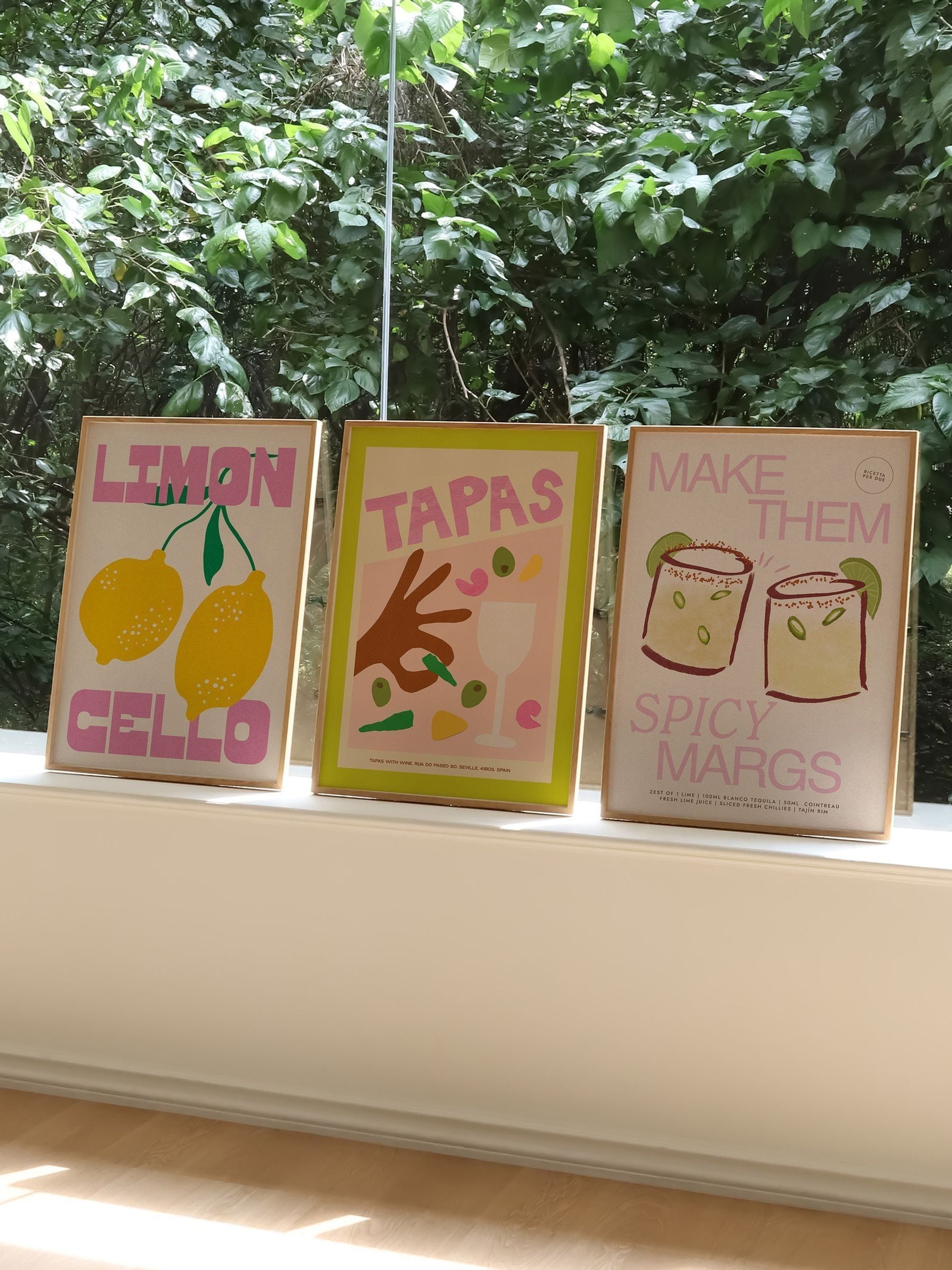 We Are Proper Good summer dining art print set (British brand)