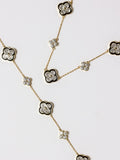 Jon Richard black jet crystal clover necklace 16 inch, UK version