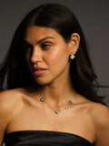 Jon Richard black jet crystal clover necklace 16 inch, UK version