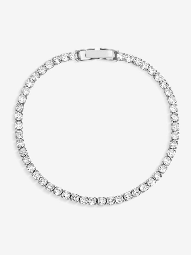 Jon Richard silver tone cubic zirconia round tennis bracelet 190.5mm, UK version