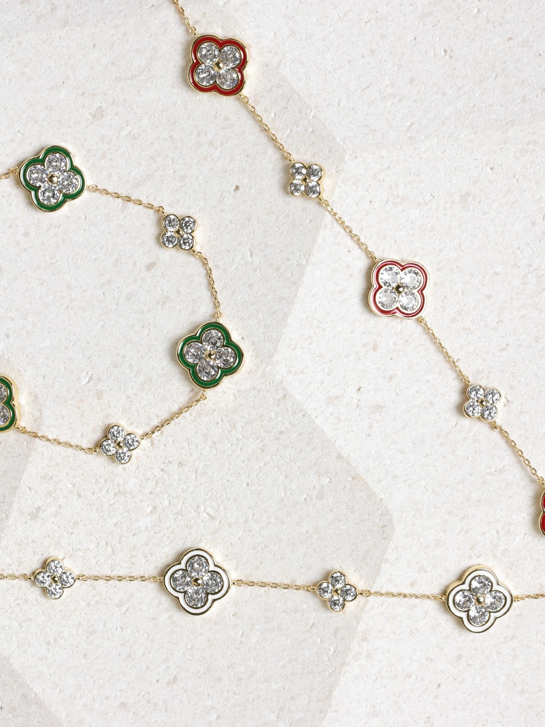 Jon Richard Gold Tone Pave Emerald Clover Bracelet