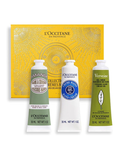 L'Occitane Fresh Hand Cream Trio with Shea Butter, Almond, and Verbena - Hand Cream Set