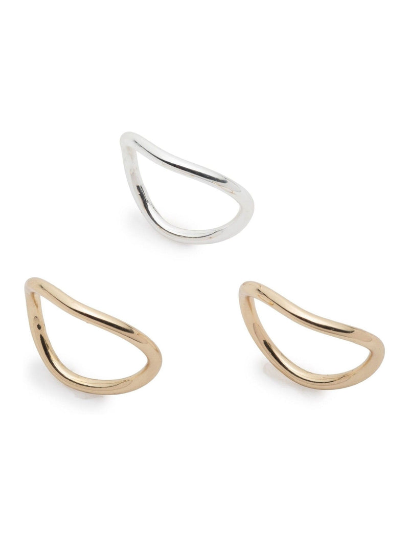 Lauren Ralph Lauren Gold Two Tone Sculptural 3 Ring Set