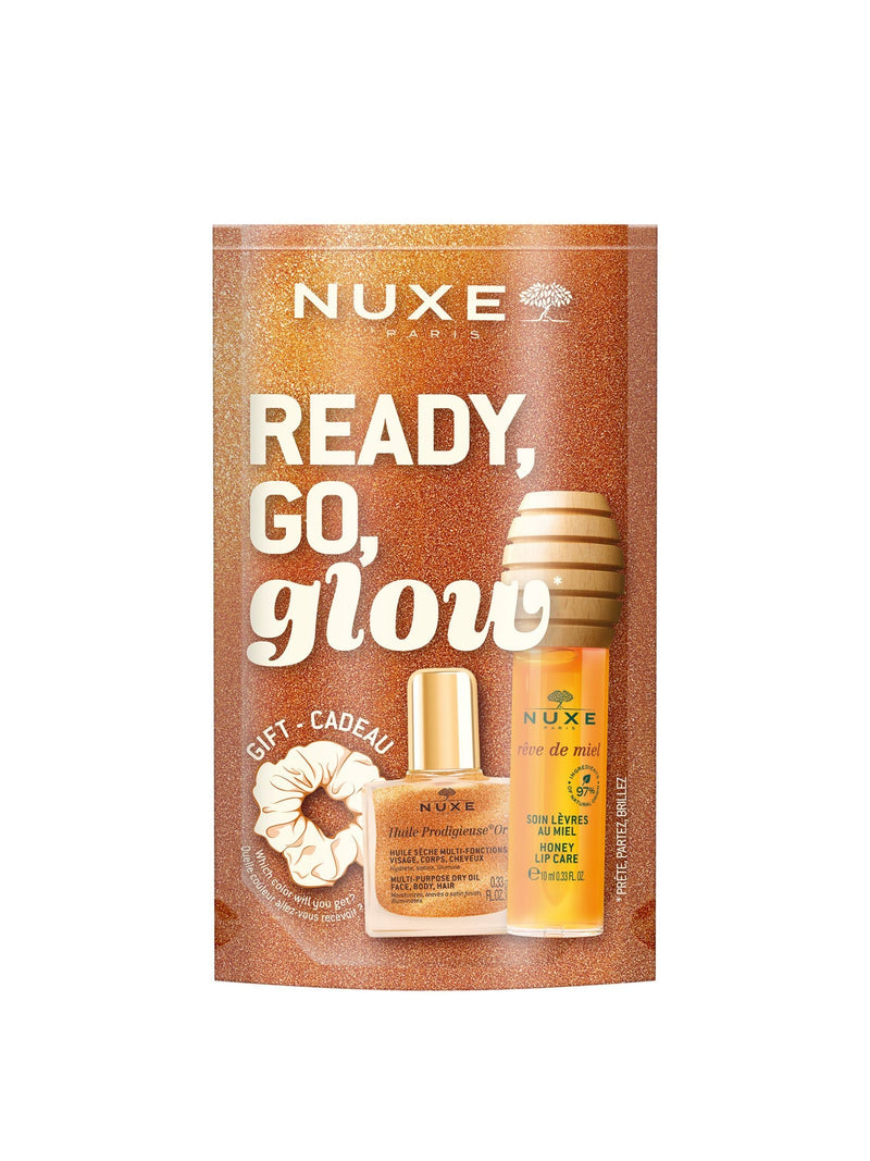 Nuxe Glow On The Go Pack Honey Lip Oil, imported from the UK