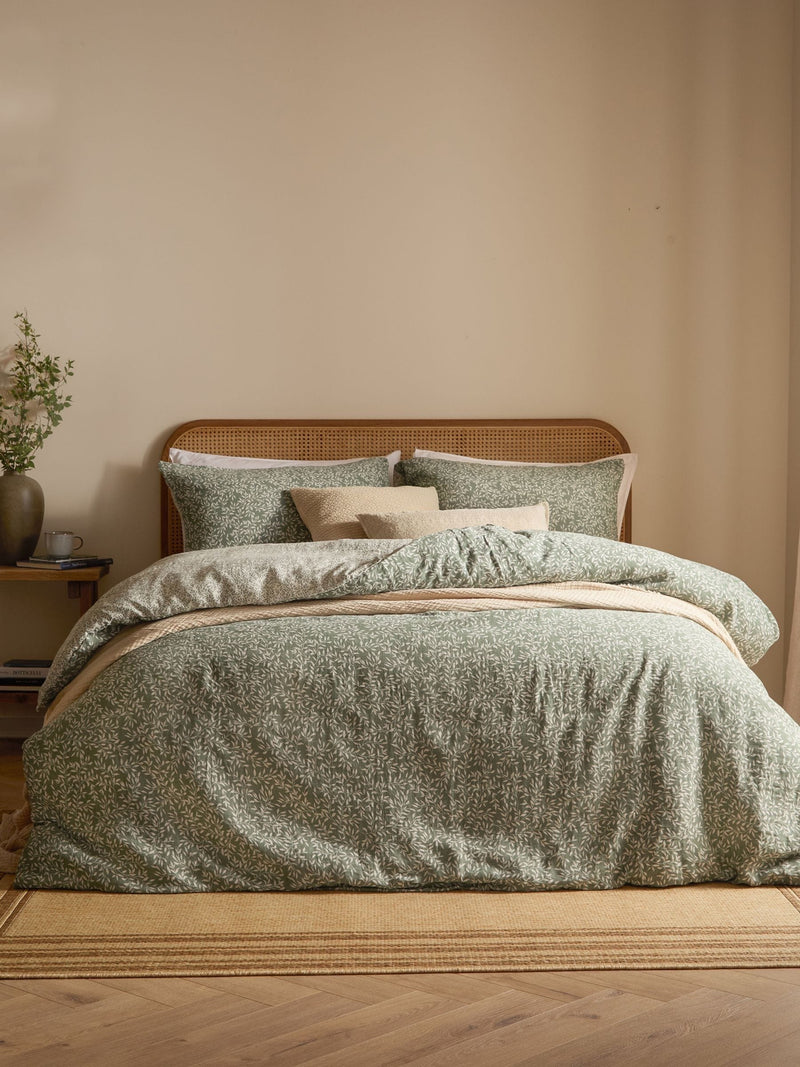 Yard Forest Perrie Leaf Muslin Duvet Cover and Pillowcase Set (British brand)