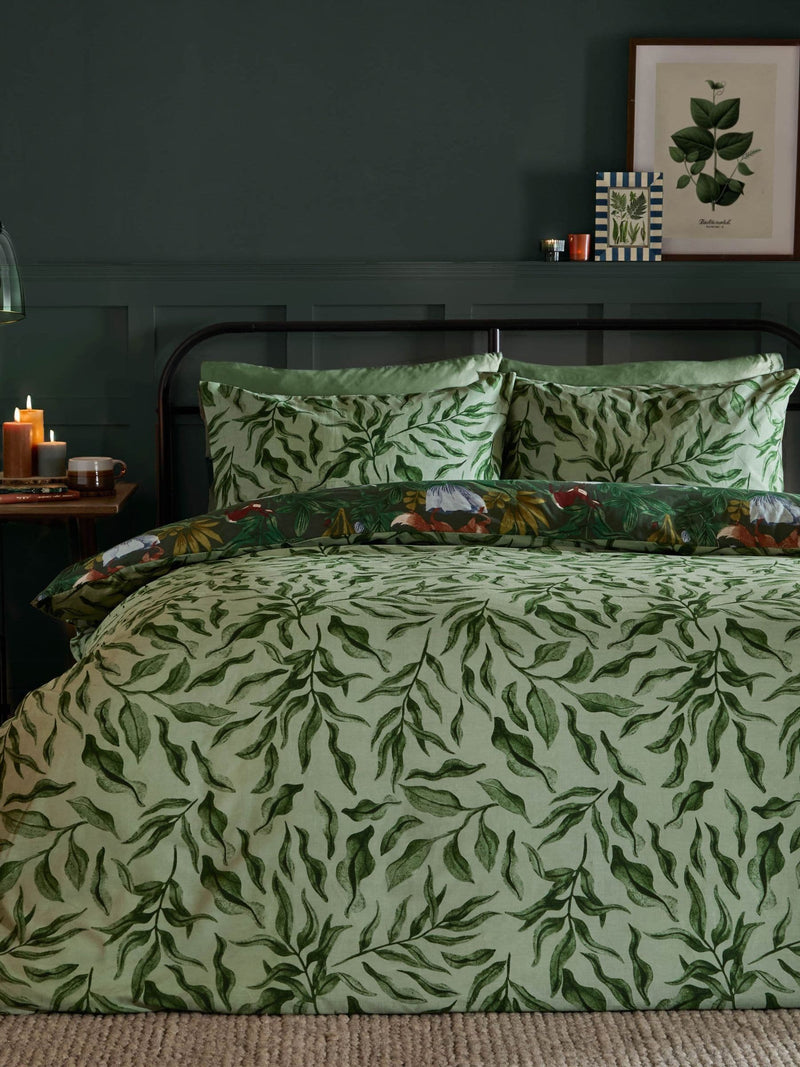 Forest Green reversible duvet cover set - British product