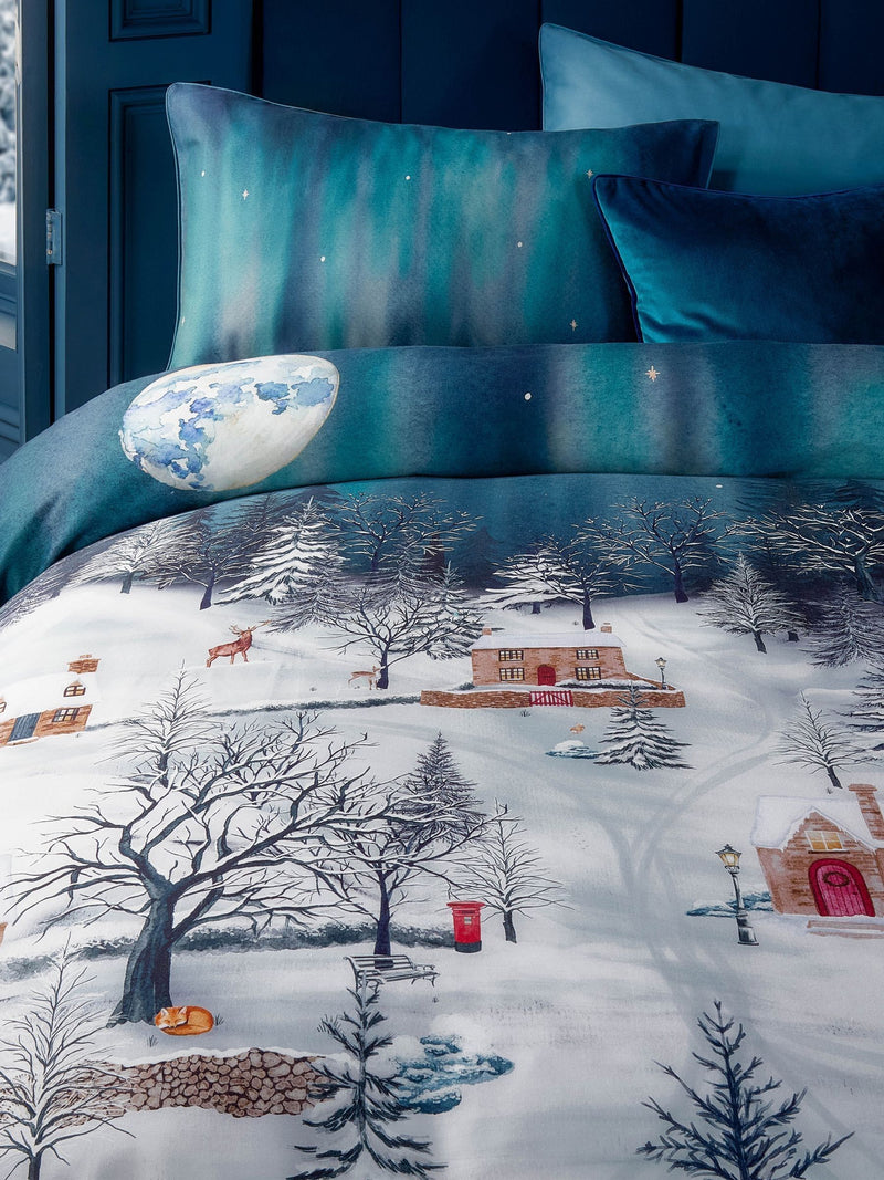 Paoletti midnight blue starlight duvet cover set, imported from the UK