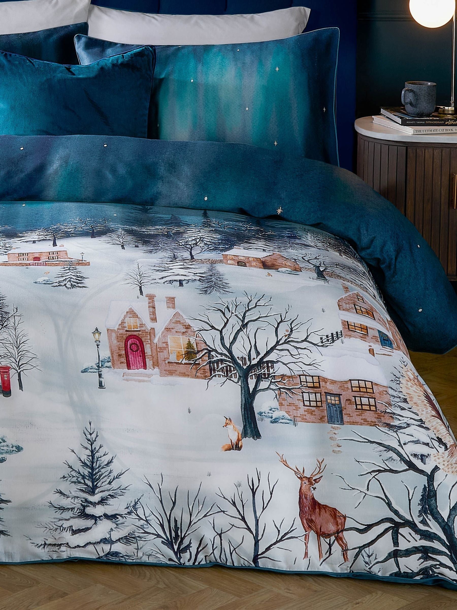 Paoletti midnight blue starlight duvet cover set, imported from the UK
