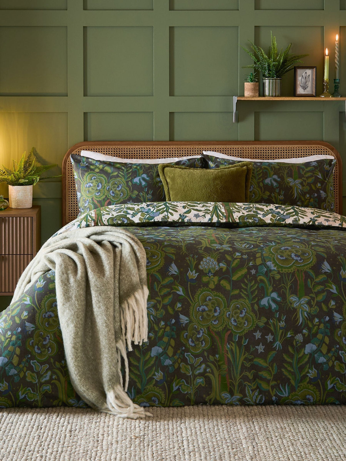 Furn Evergreen Garden of Wonder reversible duvet cover set - British product
