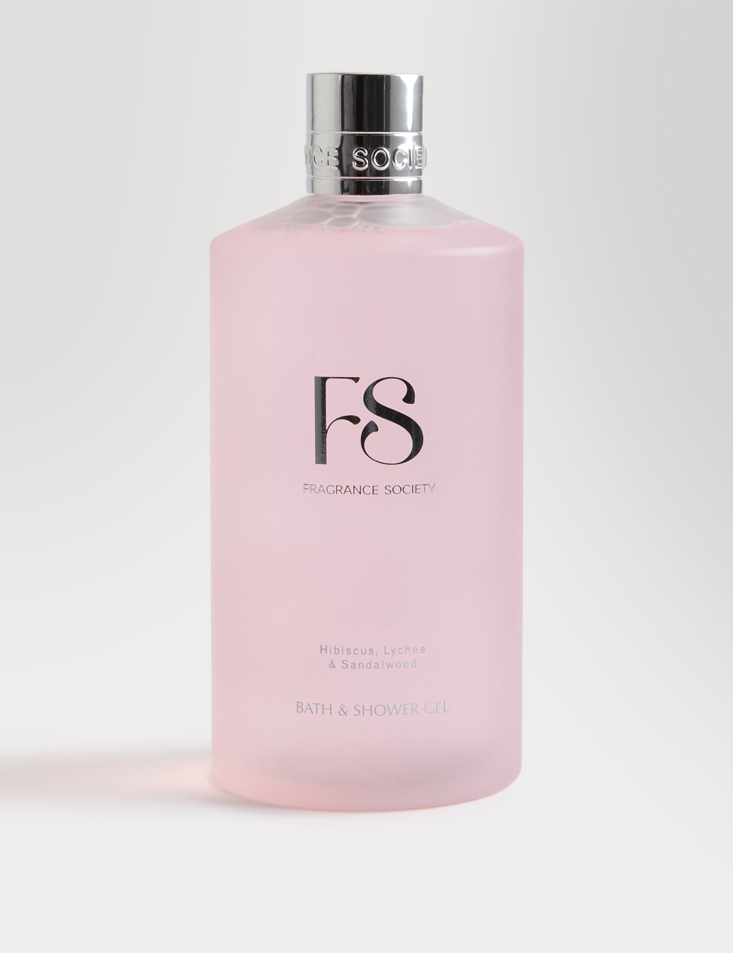 Fragrance Society bath and shower gel with hibiscus, lychee and sandalwood 500ml, UK version