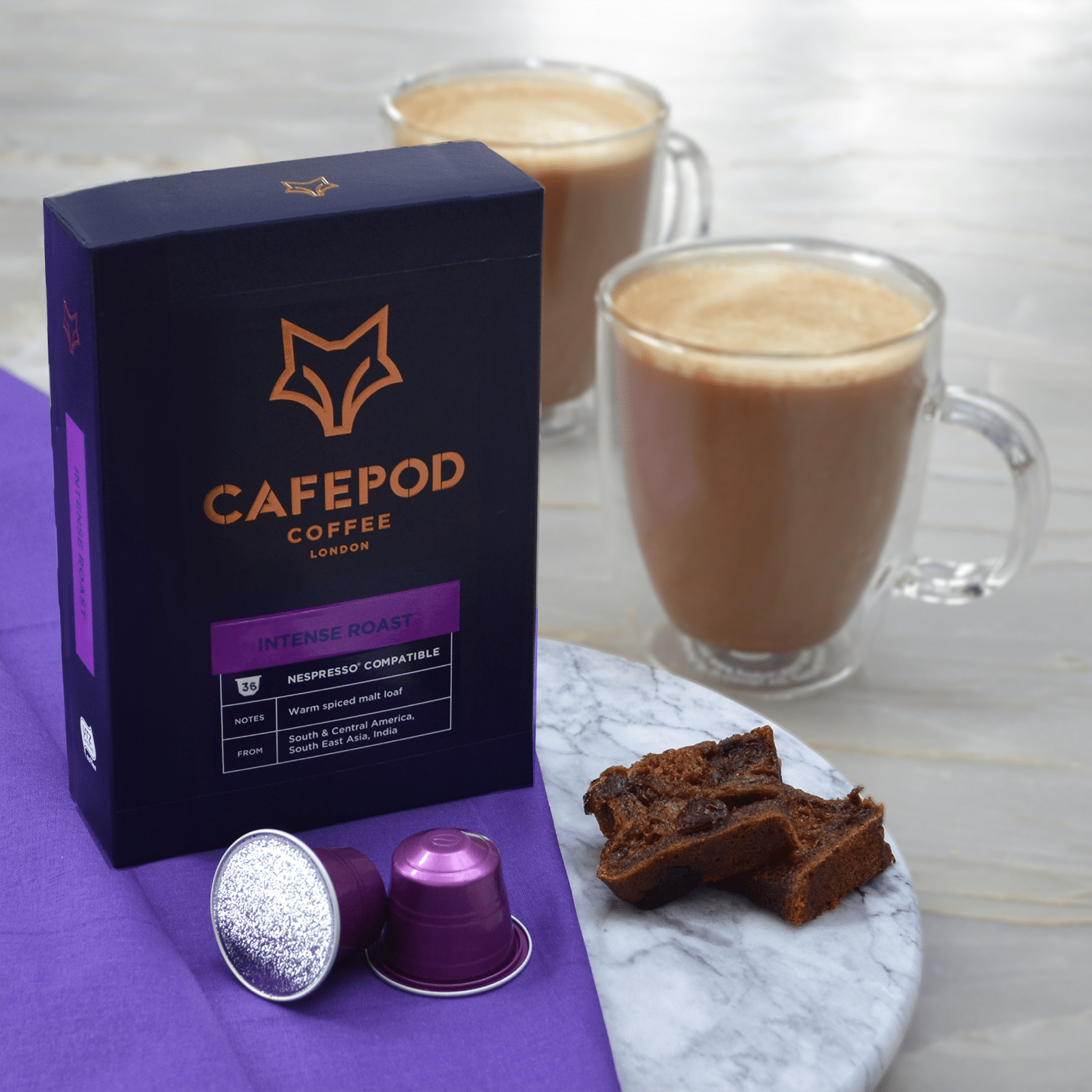 Intense roast coffee pods 36 pod pack, UK version