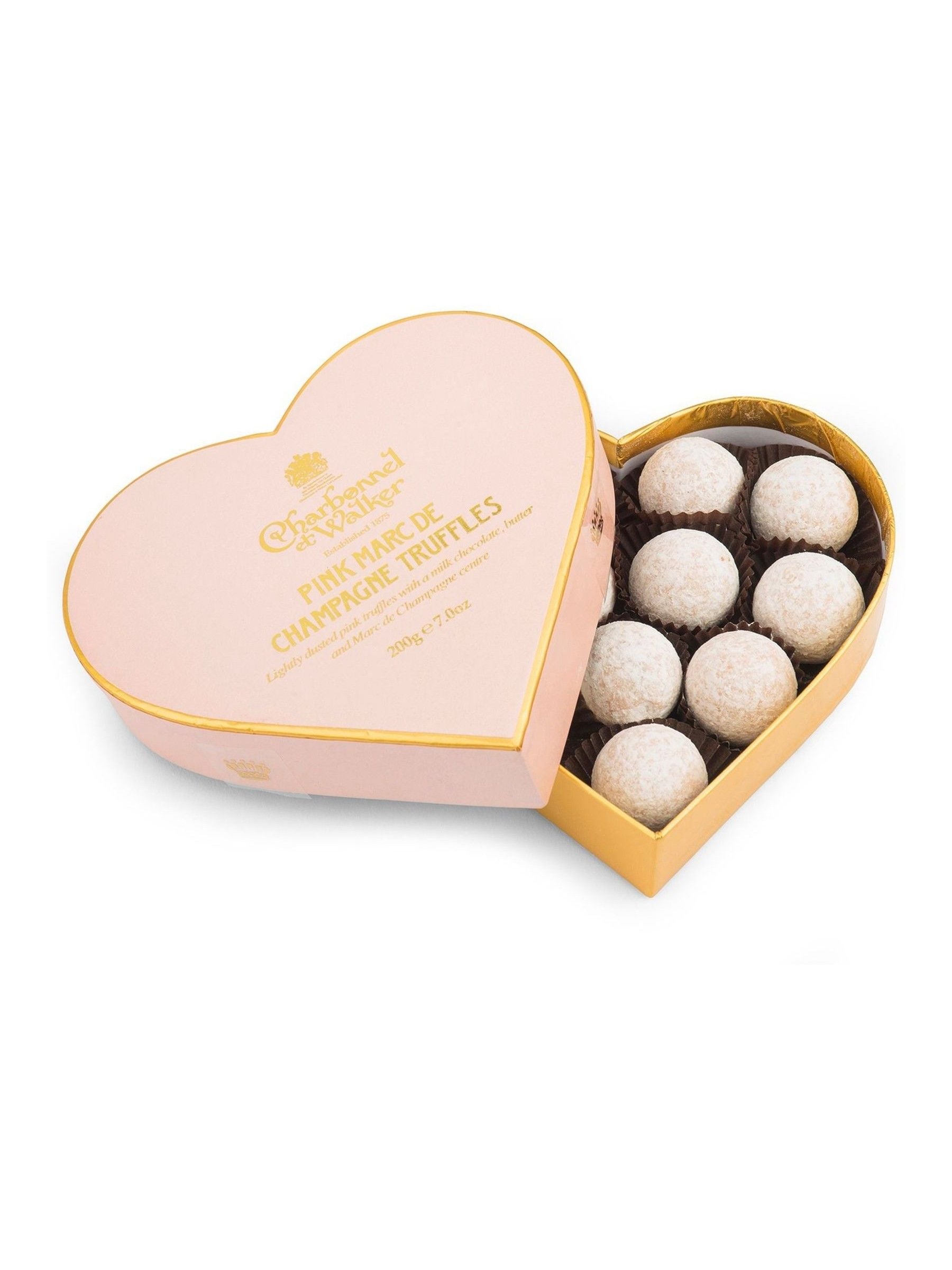 Charbonnel et Walker 200g Pink Marc de Champagne Chocolate Truffles Heart