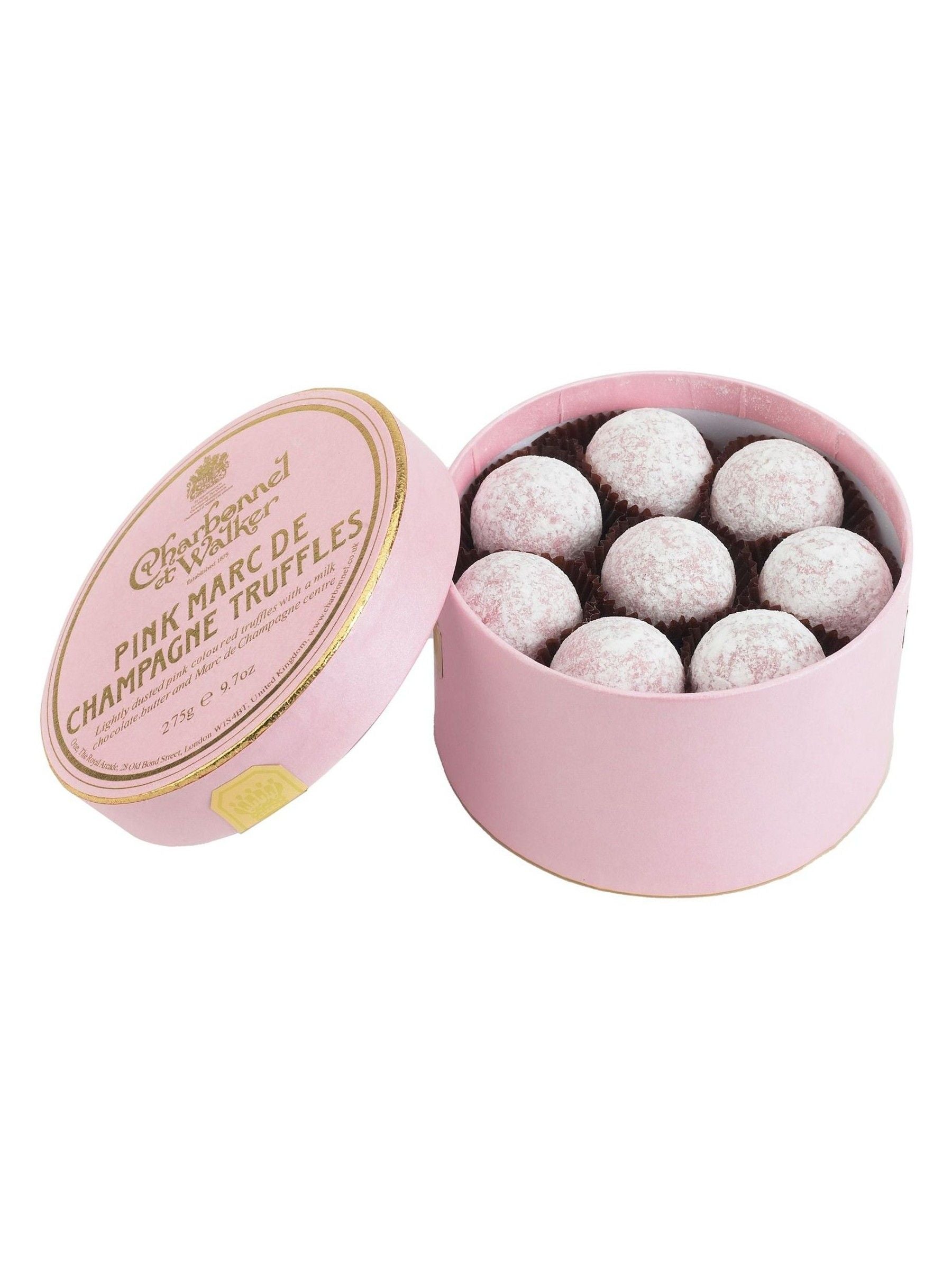 Charbonnel et Walker Pink Marc de Champagne chocolate truffles 275g - British product