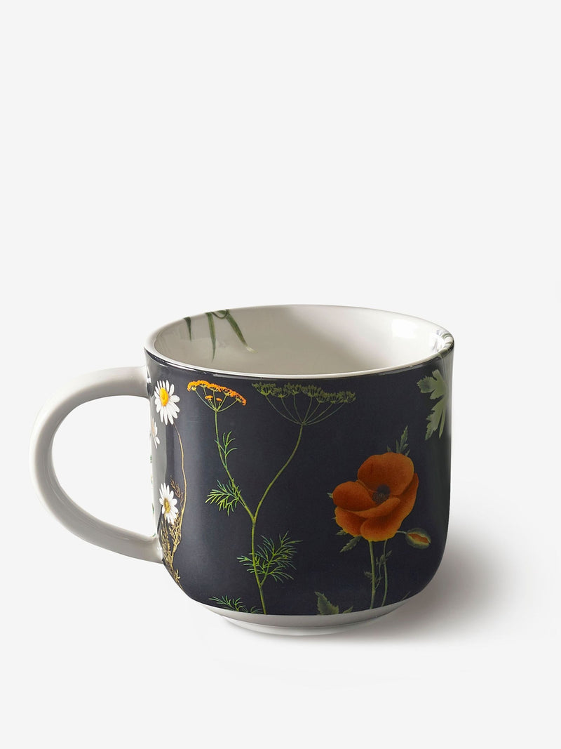 Set of 2 Navy Blue Wild Floral Mugs