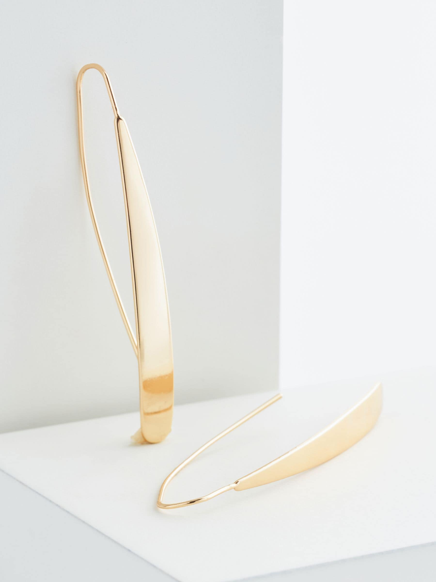 Gold Tone Pull Through Earrings