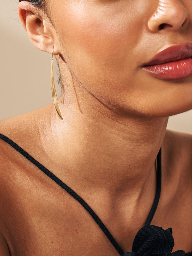 Gold Tone Pull Through Earrings