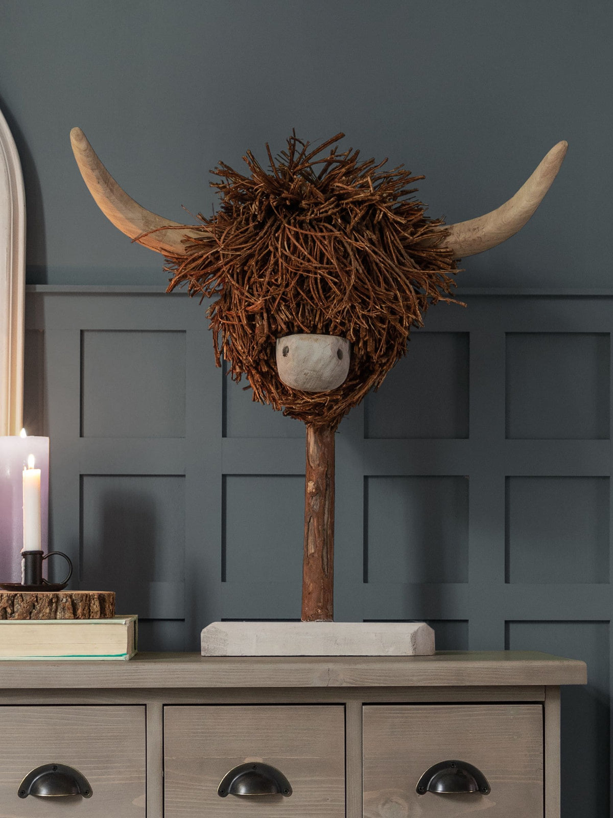 Voyage Maison Highland Cow Willow Wooden Sculpture