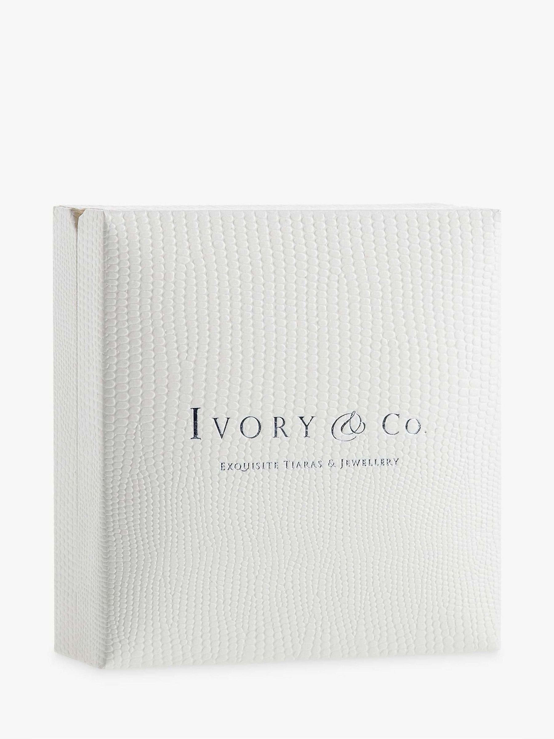 Ivory & Co rose gold Sandringham crystal cluster drop earrings, UK version