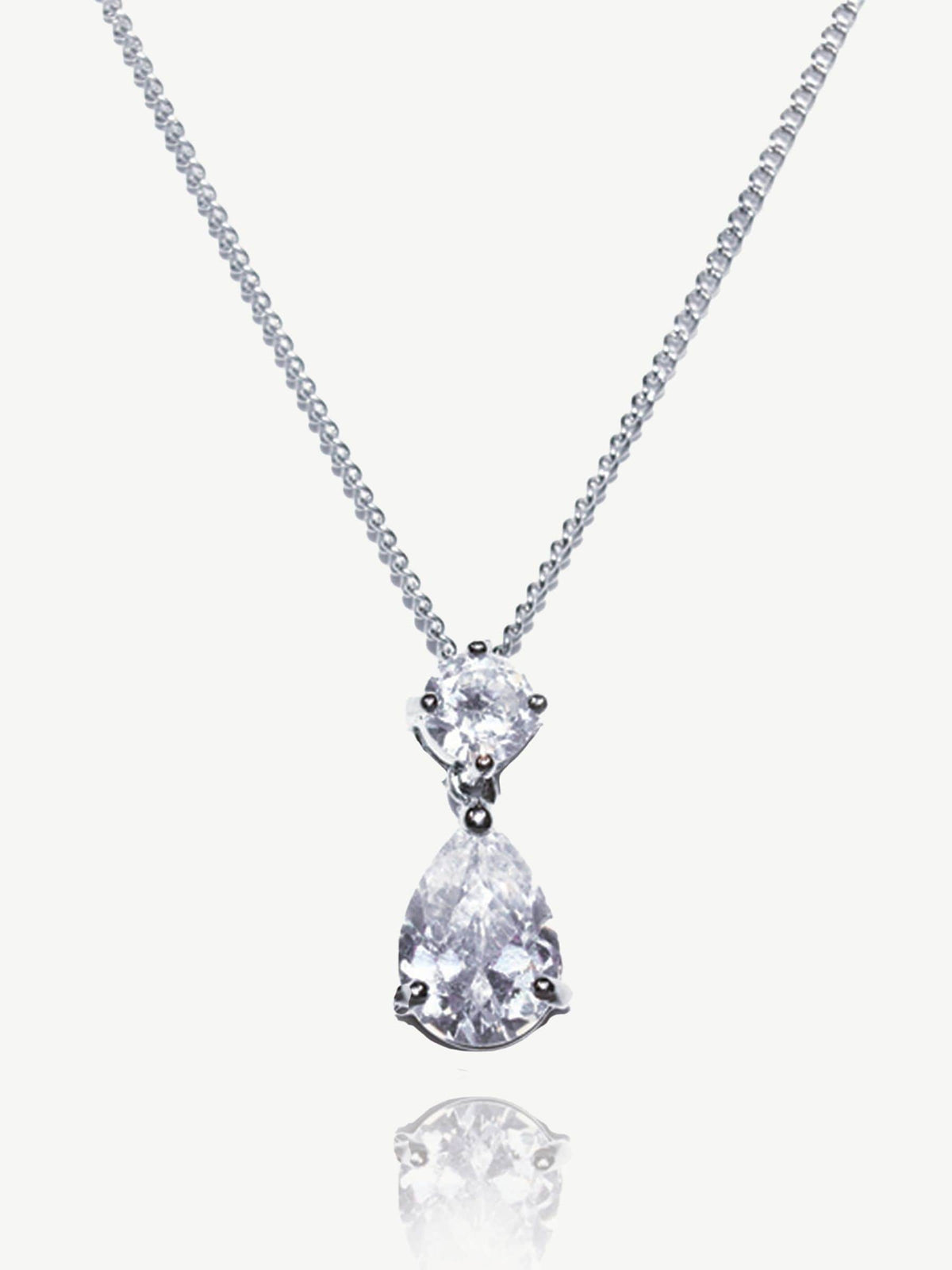 Ivory & Co silver imperial crystal teardrop pendant 1.8cm, UK version