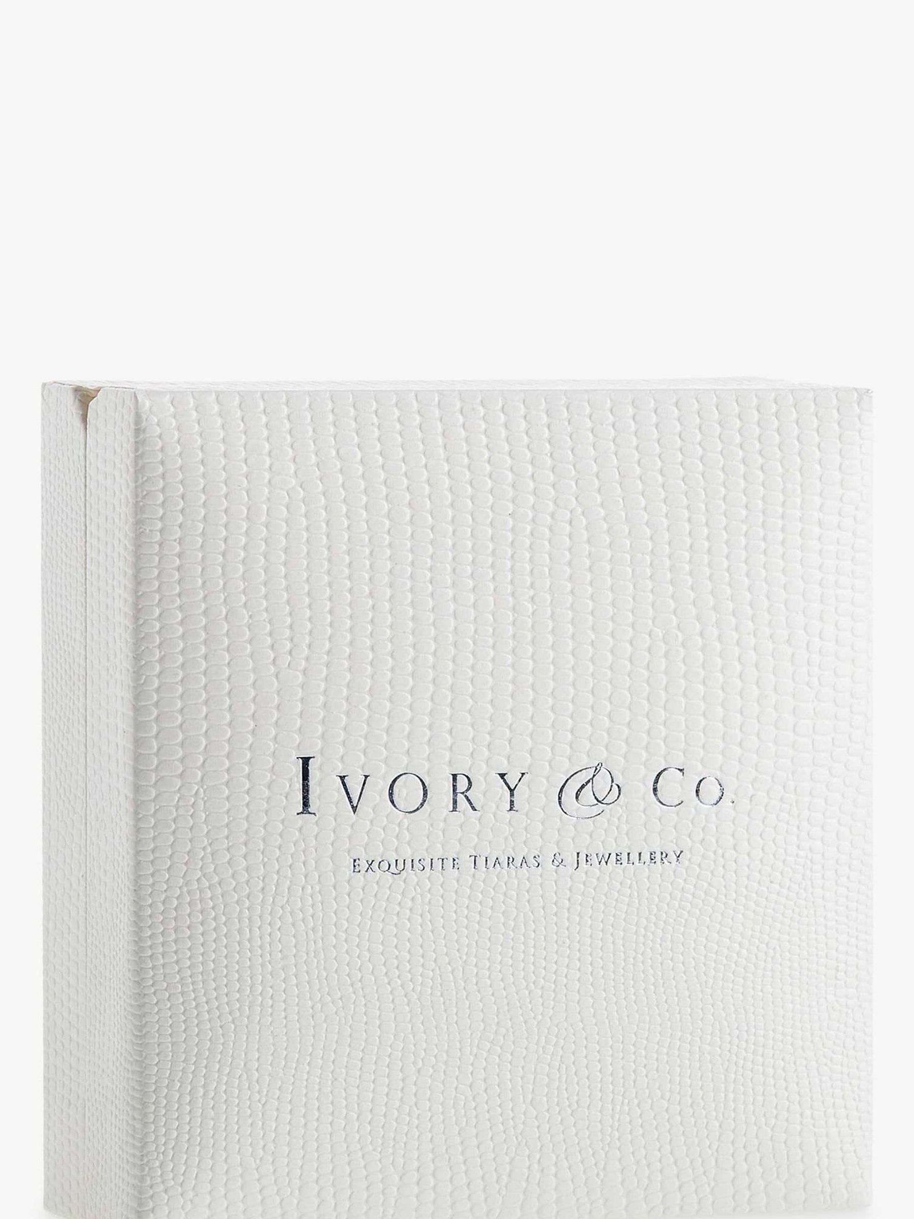 Ivory & Co Silver Islington Crystal Cluster Drop Earring