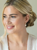 Ivory & Co crystal and pearl drop earrings in multiple platings, 2.3cm, UK version