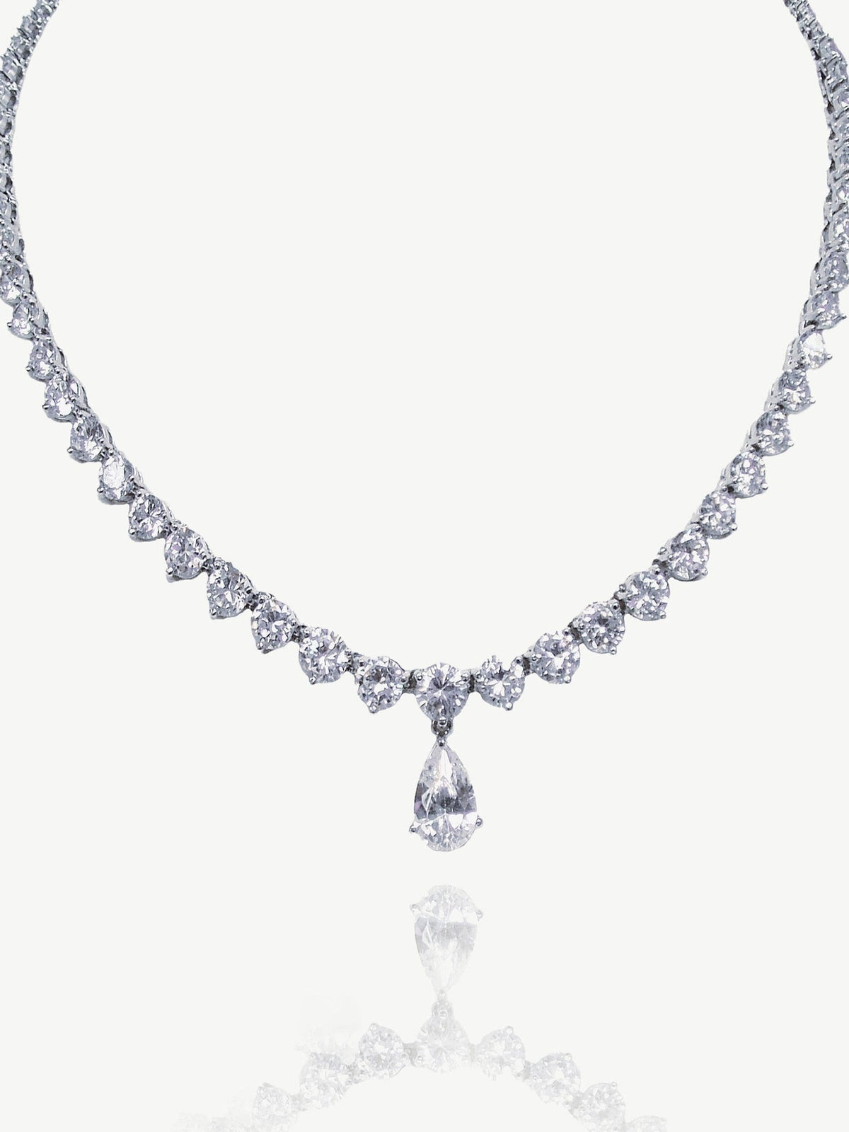 Ivory & Co Silver Imperial Crystal Teardrop Necklace