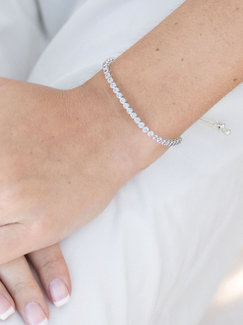 Ivory & Co Silver Tivoli Crystal Delicate Toggle Bracelet