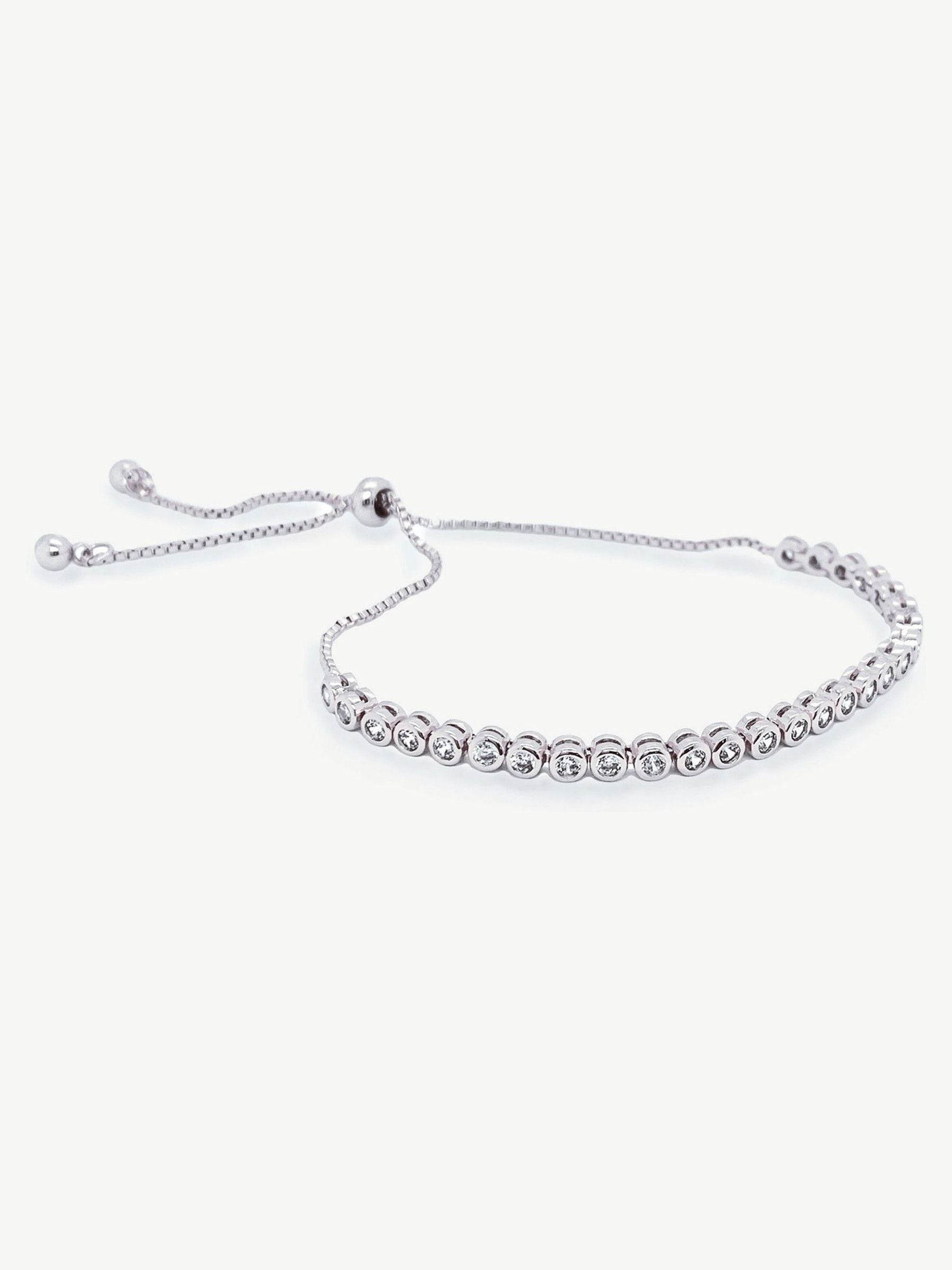 Ivory & Co Silver Tivoli Crystal Delicate Toggle Bracelet