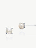 Ivory & Co silver plated Cairo pearl stud earrings 0.7cm, UK version