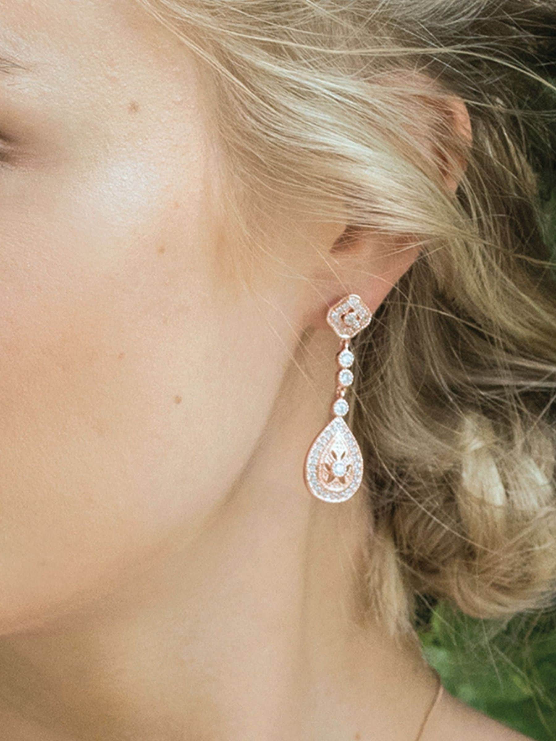 Ivory & Co rose gold vintage earrings 4.5cm, UK version