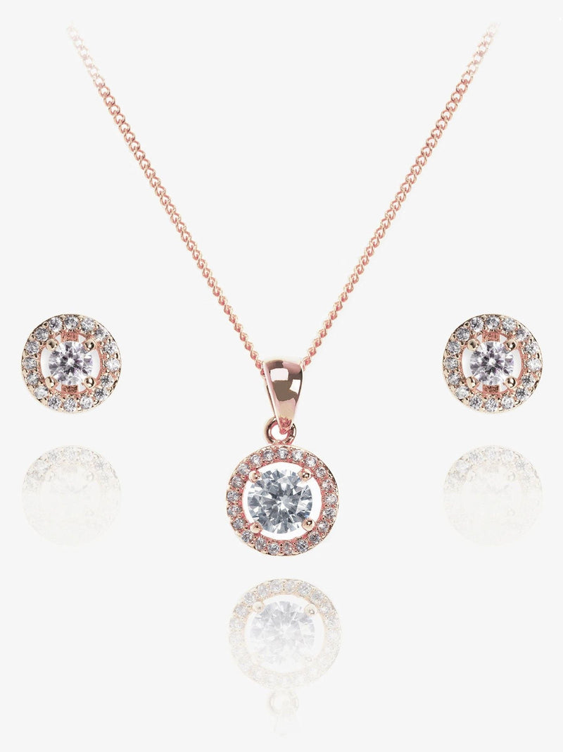 Ivory & Co rose gold pendant and earrings set, UK version