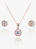 Ivory & Co rose gold pendant and earrings set, UK version