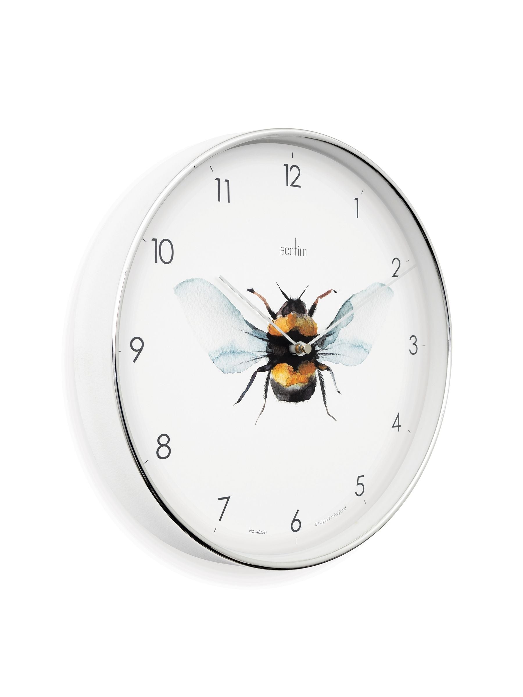 Acctim Chrome Bee wall clock 30cm - British product
