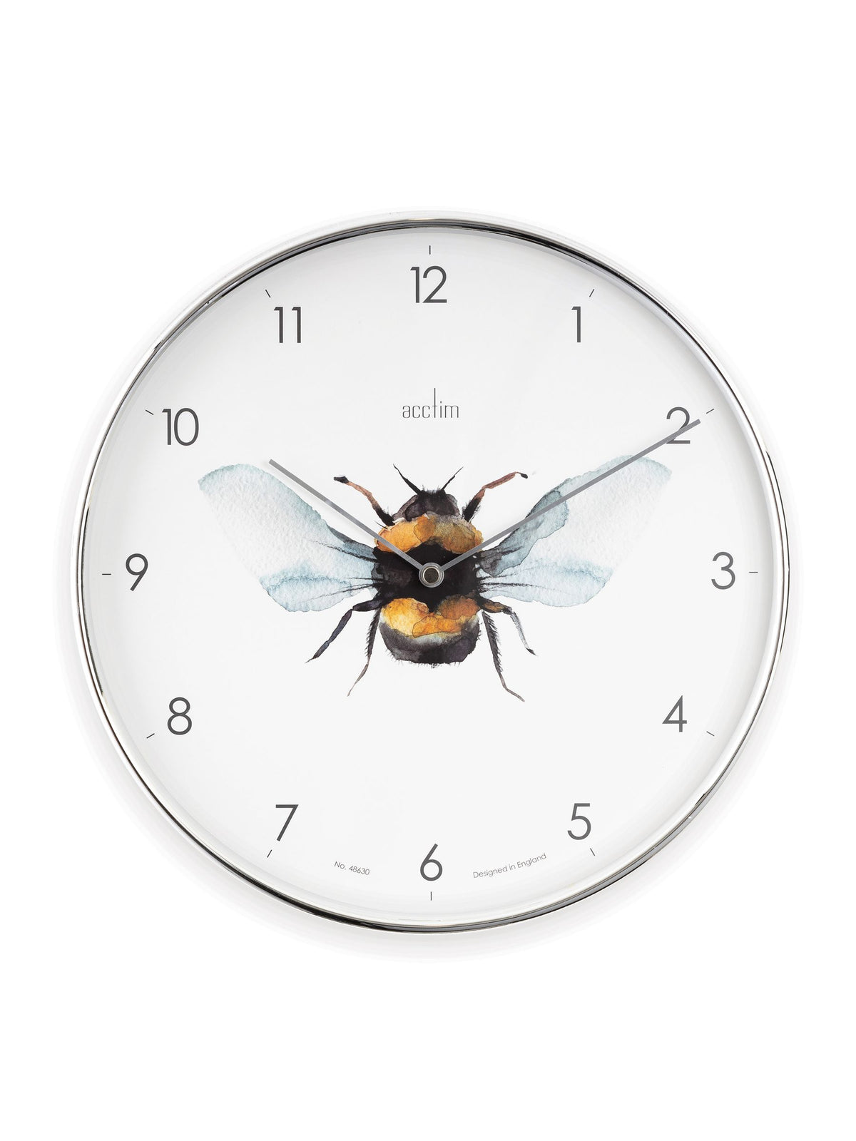 Acctim Chrome Bee wall clock 30cm - British product