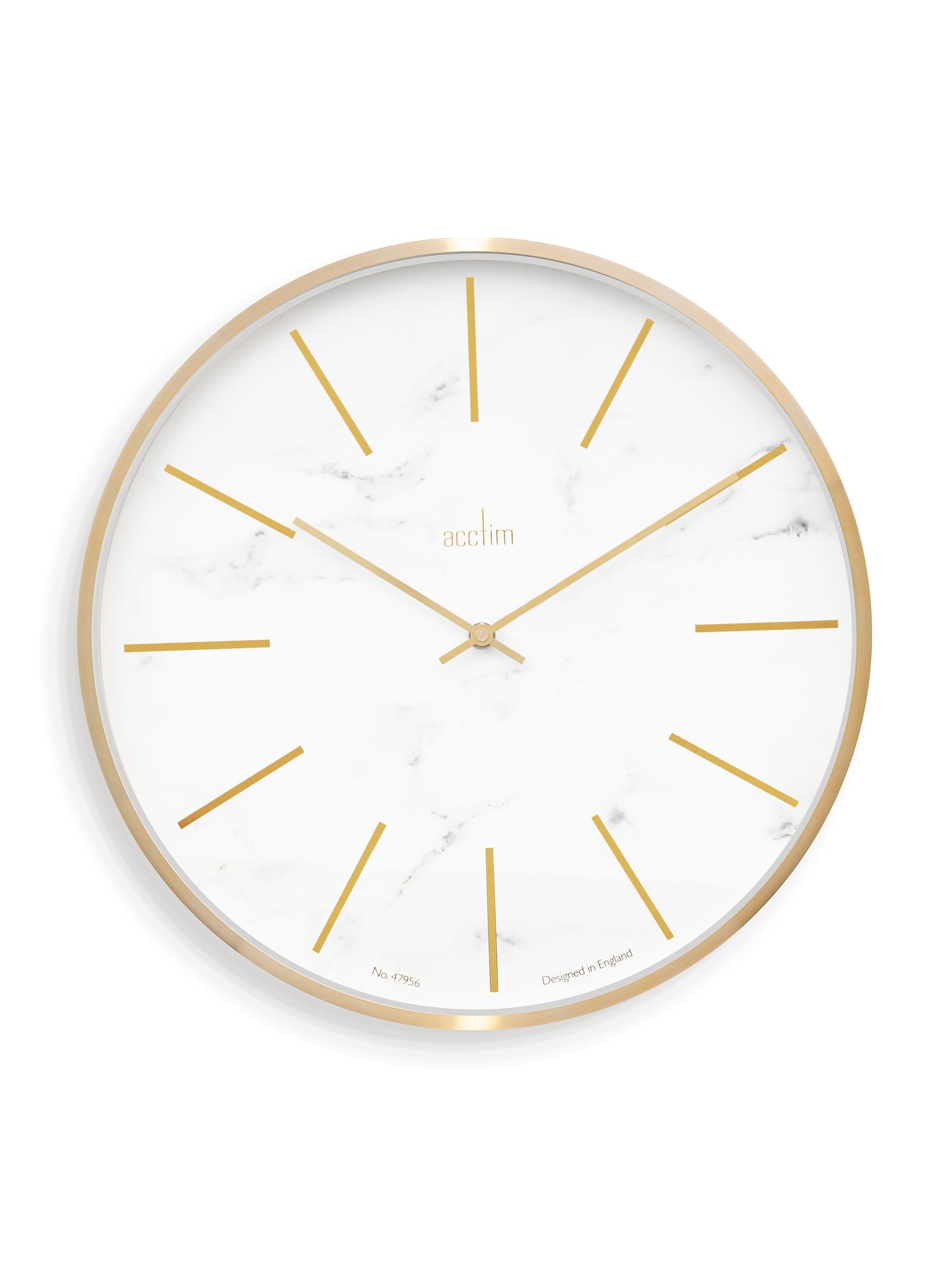 Acctim White Marble Luxe wall clock 30cm - British product