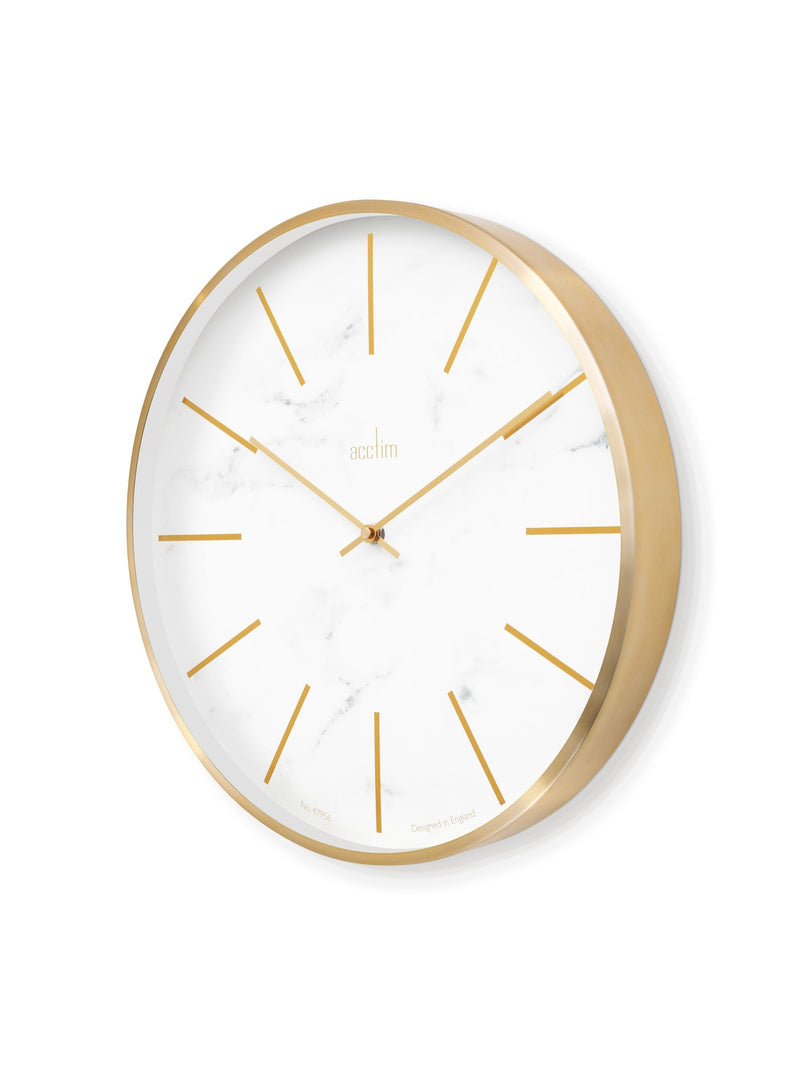 Acctim White Marble Luxe wall clock 30cm - British product