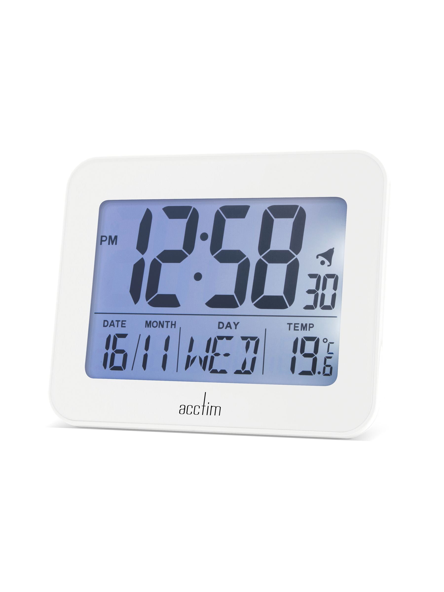 Acctim White Otto LCD Alarm Clock - British product
