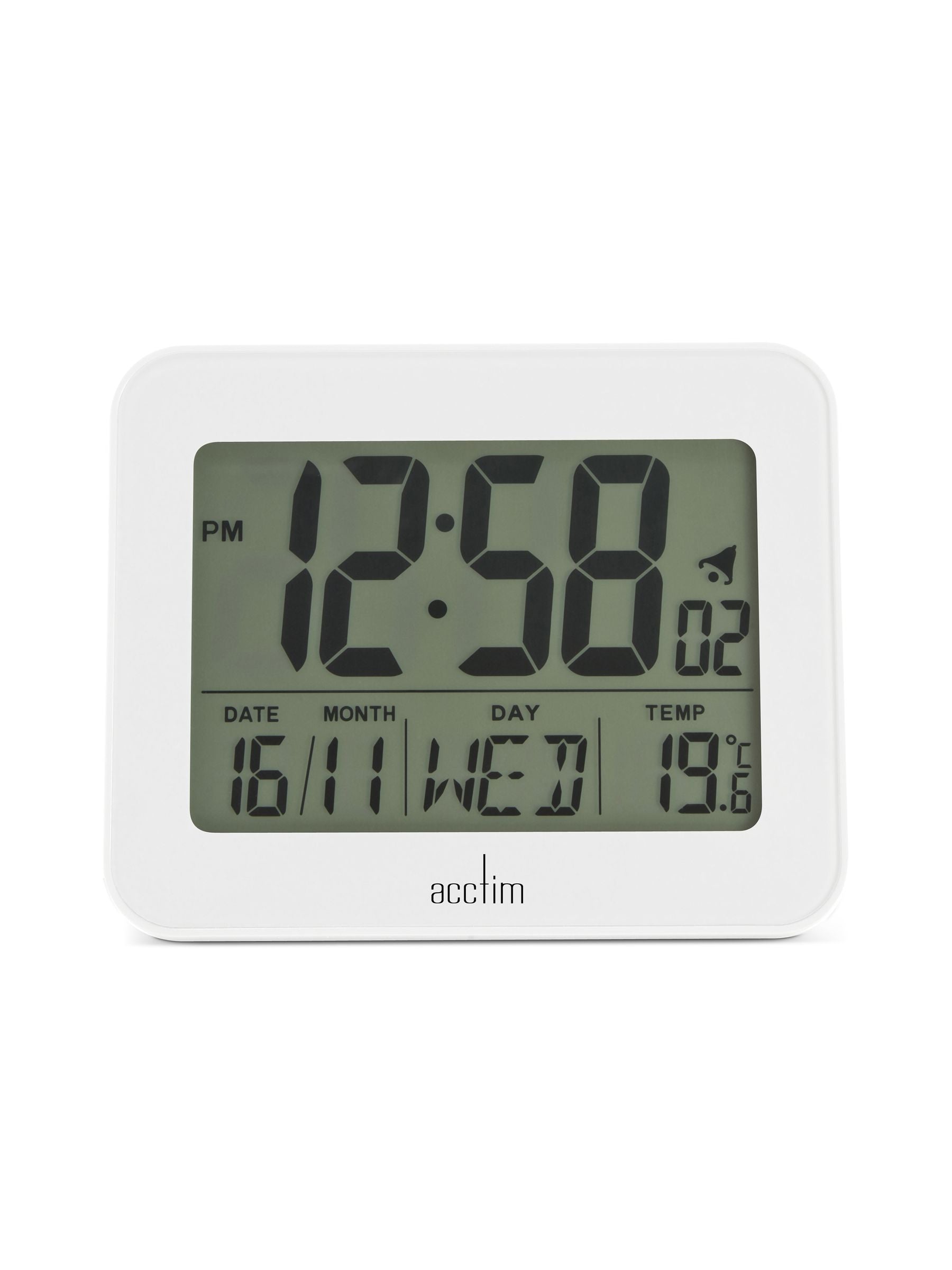 Acctim White Otto LCD Alarm Clock - British product