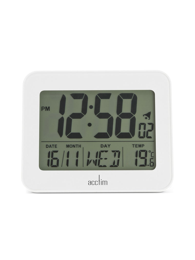 Acctim White Otto LCD Alarm Clock - British product