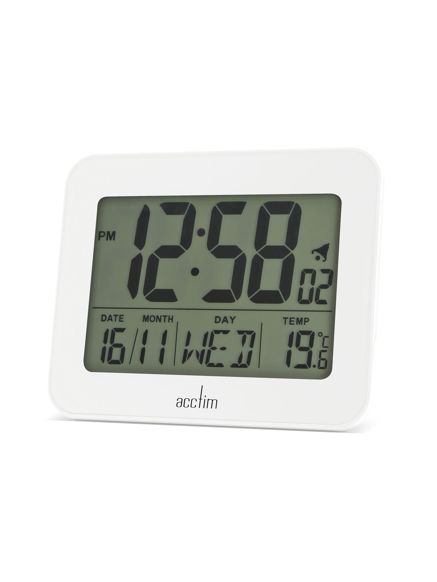 Acctim White Otto LCD Alarm Clock - British product
