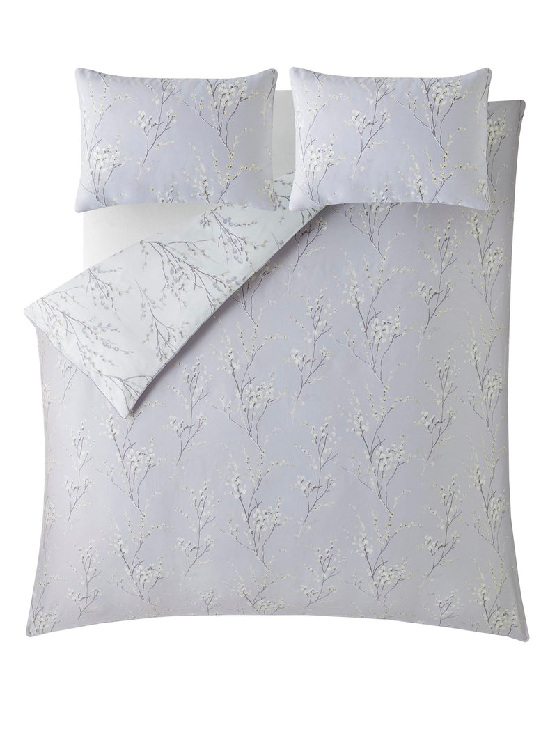 Laura Ashley purple lavender reversible sateen pussy willow duvet cover and pillowcase set, UK version