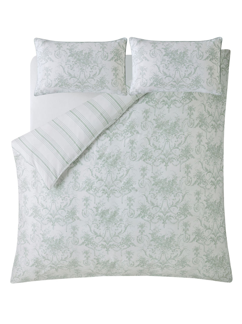 Laura Ashley Tuileries duvet cover set in sage green, UK version
