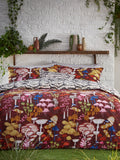 furn. Red Amanita Abstract Mushroom Reversible Duvet Cover and Pillowcase Set