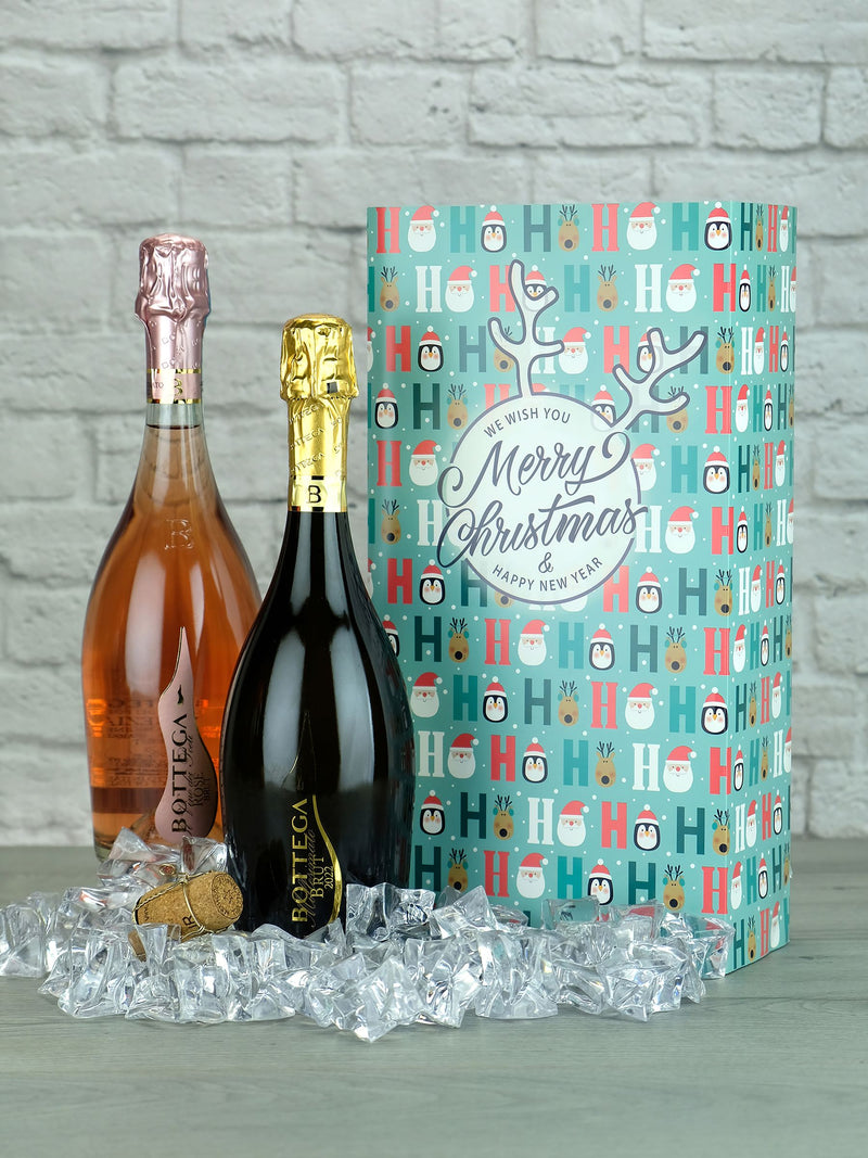 LeBonVin Bottega Sparkling Duo Wine Ho Ho Ho Christmas Gift
