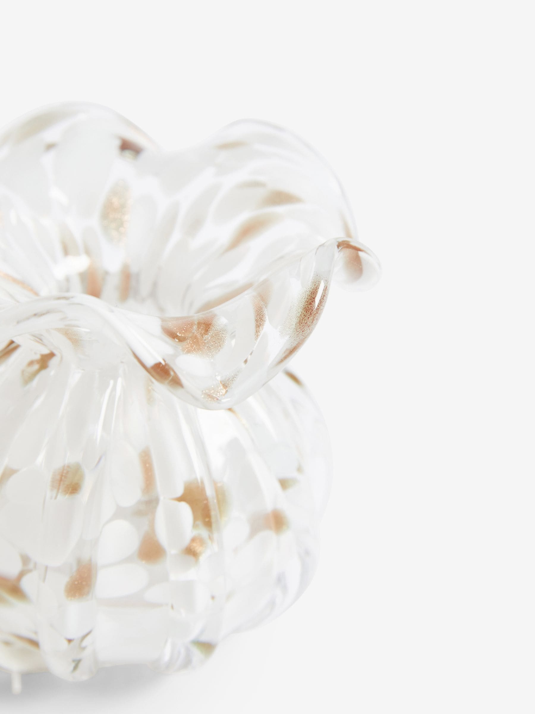White and gold mini confetti glass flower vase (British brand)