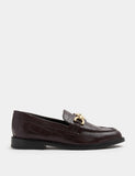 M&S leather croc trim women's flat loafers size 4, UK version