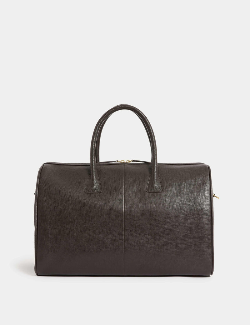 Soft Leather Holdall with Vintage Detailing and Adjustable Strap