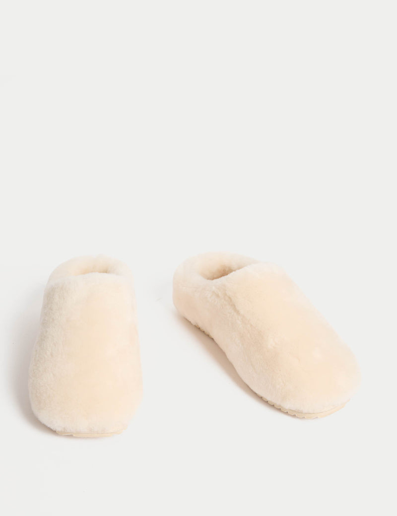 M&S Leather Shearling Mule Slippers, UK version